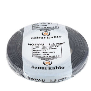 Öznur Kablo 1,5 mm H07V-U (NYA) 450/750 V - Siyah