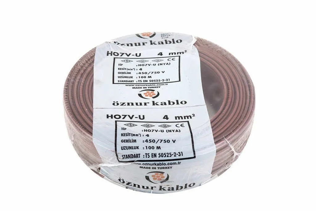 Öznur Kablo 4 mm H07V-U (NYA) 450/750 V - Kahverengi