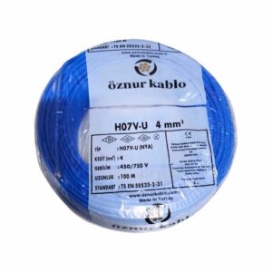 Öznur Kablo 4 mm H07V-U (NYA) 450/750 V - Mavi