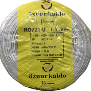 Öznur Kablo 1,5 mm H07Z1-U (NYA) 450/750 V - Gri