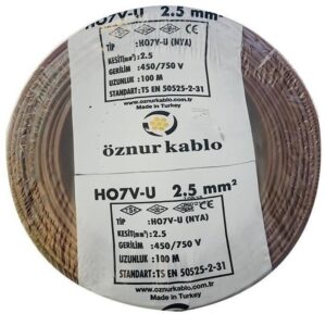 Öznur Kablo 2,5 mm H07V-U (NYA) 450/750 V - Kahverengi